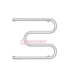 М-образный - водяной полотенцесушитель с полкой, боковое подключение, белый