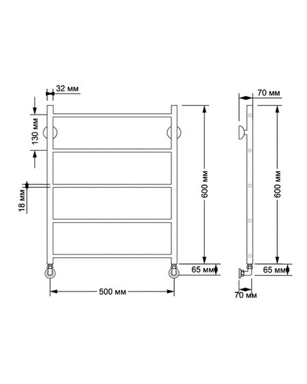 Водяной полотенцесушитель Secado Триада 1 из латуни