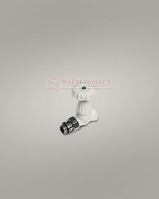 Прямой клапан "ретро" для подключения чугунного радиатора 1/2", белый