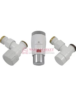 Комплект угловой Elegant Mini GZ1/2 x M22x1,5 с головкой Мини M30x1,5 Белый-Хром