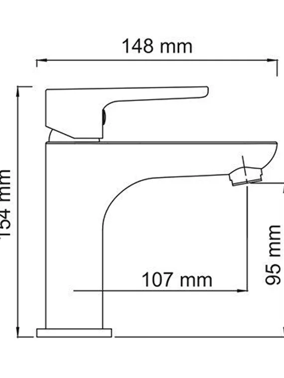 Смеситель для умывальника черный Leine 3504-Bl
