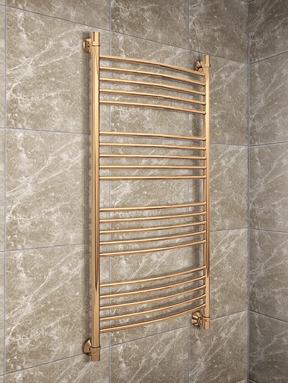 Bogema -  узкий водяной полотенцесушитель из нержавеющей стали 150 мм шириной бронза