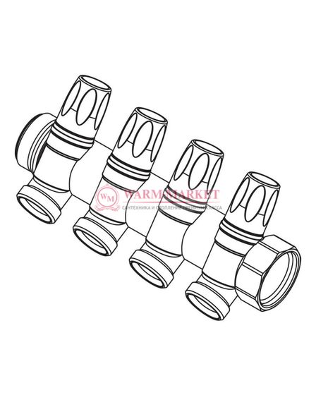Распределительный коллектор REHAU G1 4 отвода G 3/4