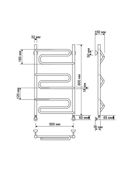 Электрический полотенцесушитель Secado Валенсия из латуни