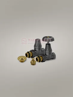 Комплект серии Old Style для подключения чугунного радиатора 1/2" прямой, черный