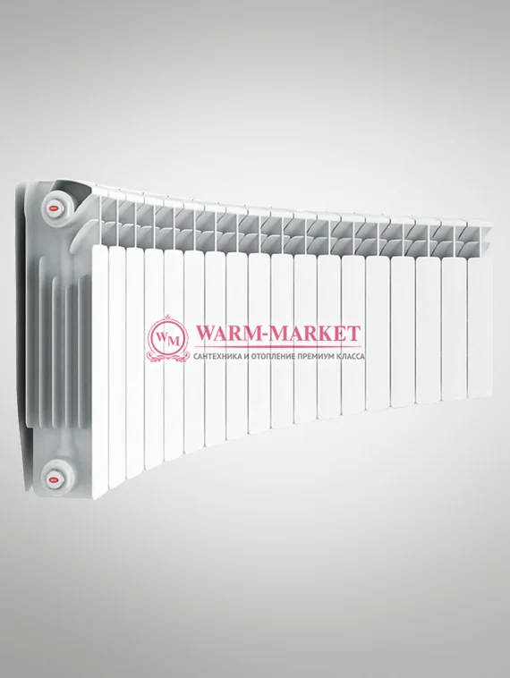 Rifar Alum Flex 500 - алюминиевый радиусный радиатор с боковым подключением