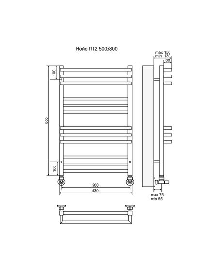 Нойс - водяной полотенцесушитель из нержавеющей стали