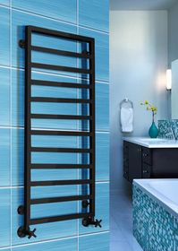 Bergamo Black - черный дизайн полотенцесушитель с квадратным профилем