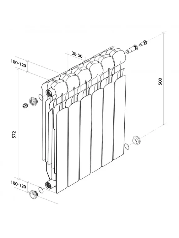 Радиатор Royal Thermo Indigo Super VR 500 с нижним подключением