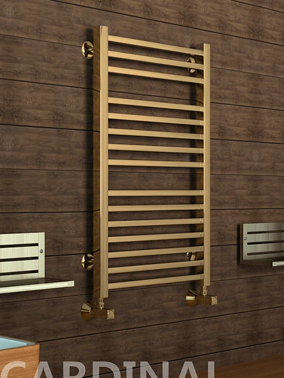 Kardinal Bronze - бронзовый дизайн полотенцесушитель с прямоугольными вертикалями. Бронза.