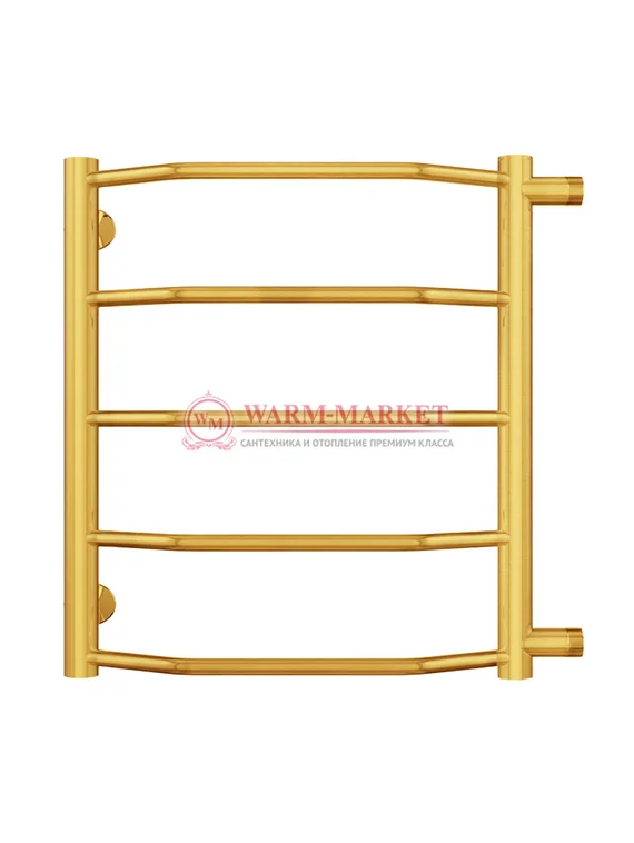 Виктория П5 - водяной полотенцесушитель, боковое подключение, цвет золото