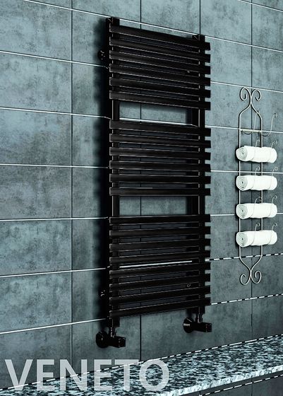 Veneto E - черный электрический дизайн полотенцесушитель