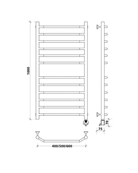 Электрический полотенцесушитель Secado Агата 4 из нержавеющей стали