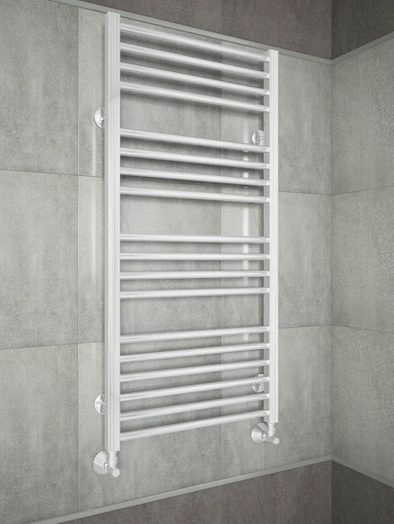 Sicilia E- белый электрический полотенцесушитель с квадратными вертикалями.