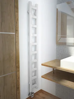 Белый полотенцесушитель Terma Easy узкая модель шириной 200 мм.