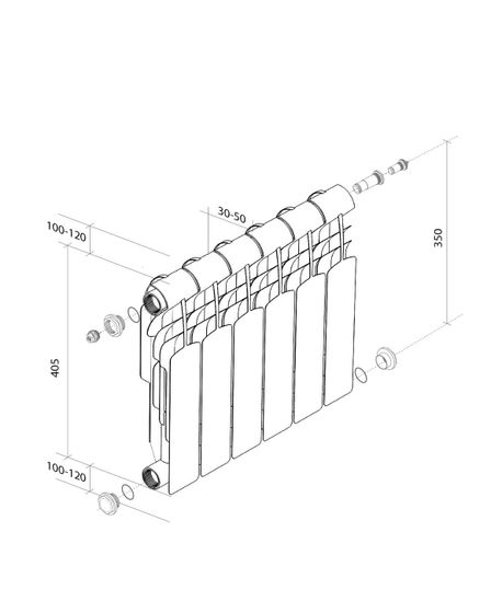 Радиатор Royal Thermo Vittoria VD 350 с нижним подключением