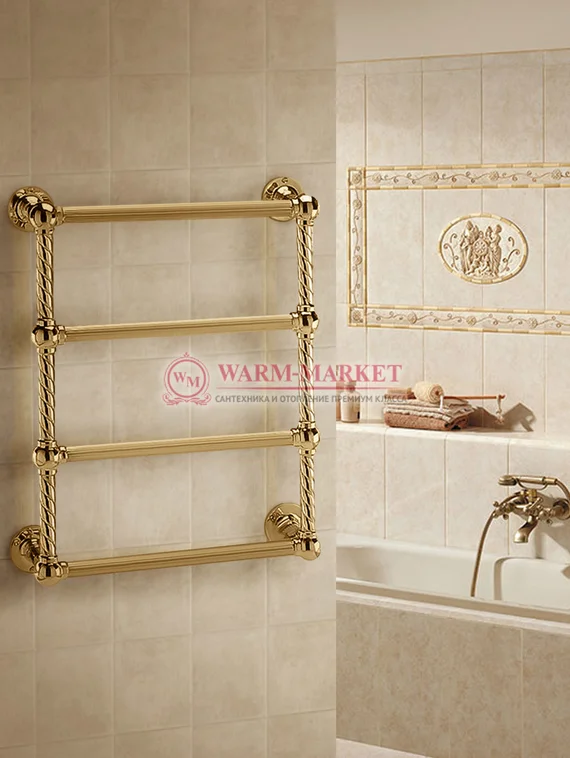 Полотенцесушитель Warmer Vintage в ретро стиле 600х400 мм, 4 перекладины