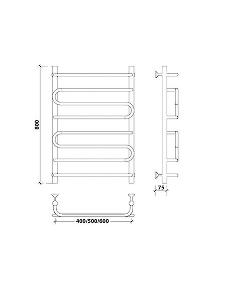 Водяной полотенцесушитель Secado Валенсия 2 из нержавеющей стали
