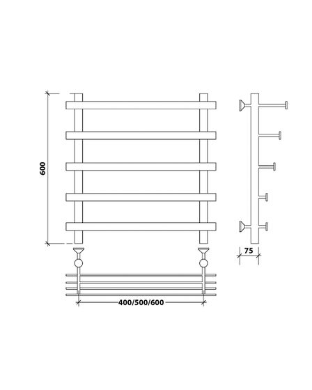 Водяной полотенцесушитель Secado Понтида 7 СП из нержавеющей стали