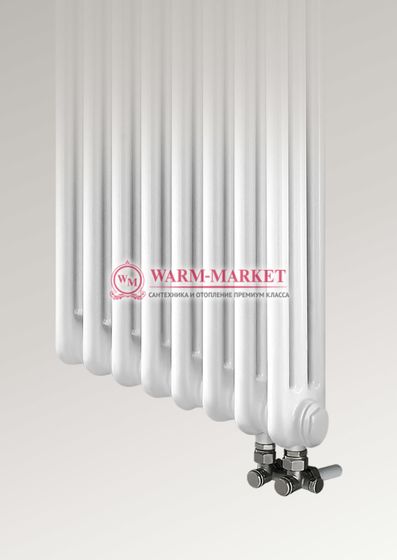 Вертикальный трубчатый радиатор, трехтрубный с нижним правым/левым подключением