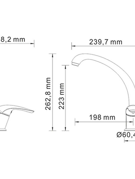 Смеситель для кухни черный Rossel 2807-Bl