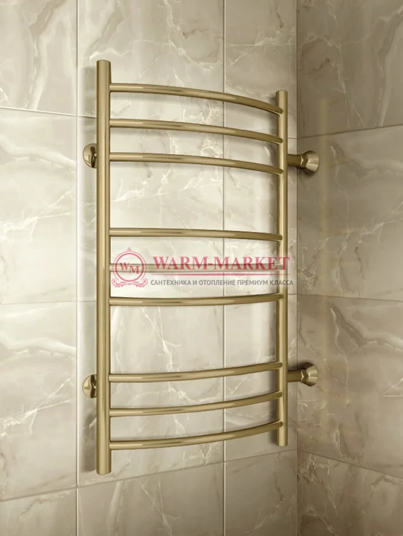 Warmer B Classic 500х700х500 - 9 перекладин полотенцесушитель с боковым подключением, античная бронзWarmer B Classic 700х500х500 - 9 перекладин полотенцесушитель с боковым подключением, античная бронза