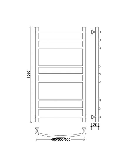Водяной полотенцесушитель Secado Милан 3 из нержавеющей стали