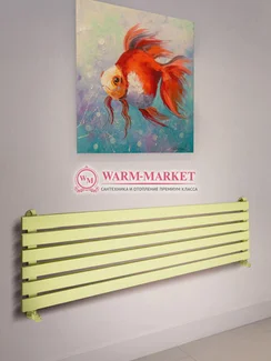 Barletta 416х1400 – цветной горизонтальный широкий дизайнерский полотенцесушитель