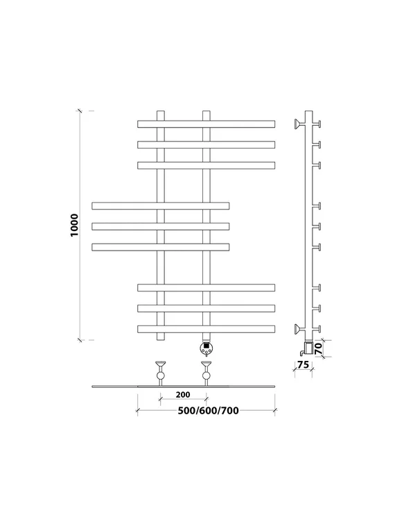 Электрический полотенцесушитель Secado Понтида 6 из нержавеющей стали