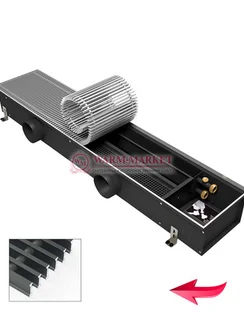 Конвектор внутрипольный Varmann Ntherm Air без вентилятора c алюминиевой решеткой цвета светлой бронзы