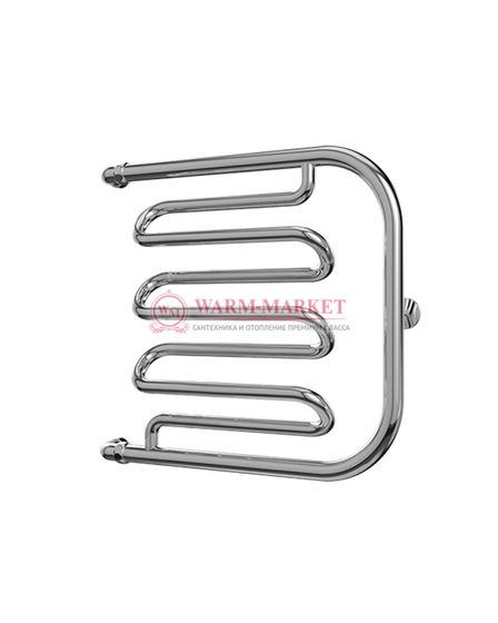 Фокстрот-лиана - водяной полотенцесушитель, боковое подключение, черный