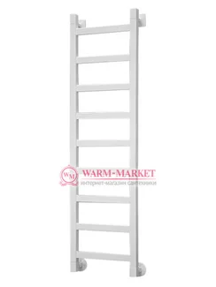 Quadro 1 800х230 - узкий полотенцесушитель из нержавеющей стали 230 мм. шириной белого цвета
