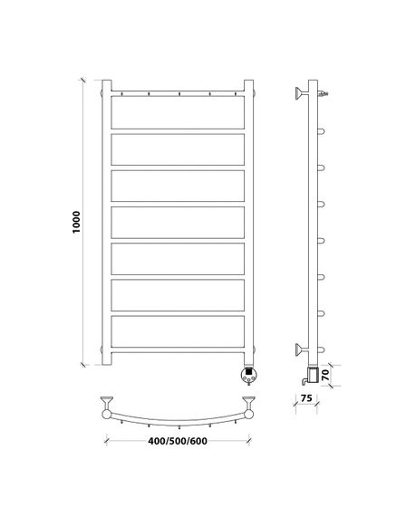 Электрический полотенцесушитель Secado Милан 1 К из нержавеющей стали