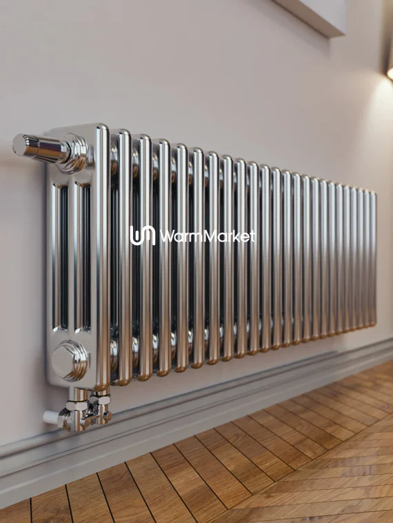Axxinot Sentir Chrome 3037 - стальной трубчатый радиатор, нижнее подключение с термовентилем N69 твв