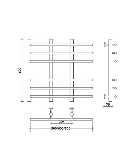 Водяной полотенцесушитель Secado Турин 4 из нержавеющей стали