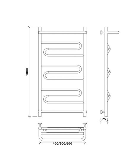Водяной полотенцесушитель Secado Валенсия 1 СП из нержавеющей стали