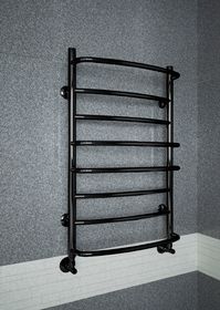 Euromix Black - черный полотенцесушитель c чередующимися прямыми и выпуклыми перекладинами