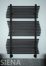 Siena Black  - черный  дизайн  полотенцесушитель необычной формы .