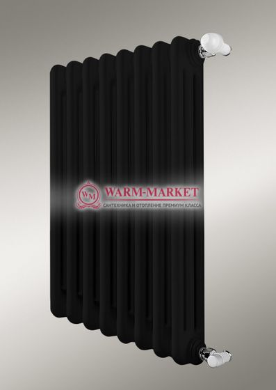 Трубчатый радиатор Dia Norm 2057 двухтрубный с боковым подключением черного цвета