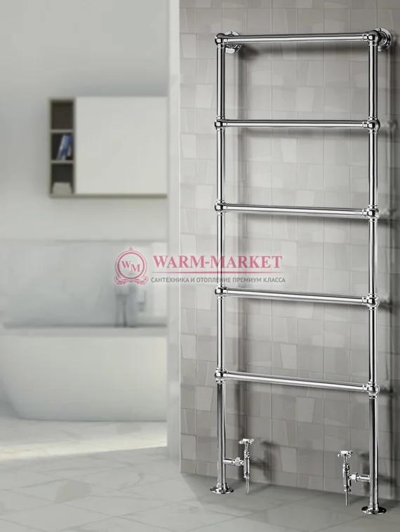 Полотенцесушитель напольный Warmer Yorkshire в ретро стиле 1600х500 мм, 5 перекладин