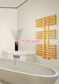 Sahara gold - золотой полотенцесушитель с закругленными перекладинами.