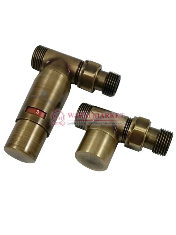 Комплект Elegant Mini GZ1/2 x M22x1,5 с головкой Мини M30x1,5 Античная Латунь