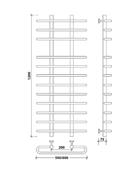 Водяной полотенцесушитель Secado Венеция 5 из нержавеющей стали