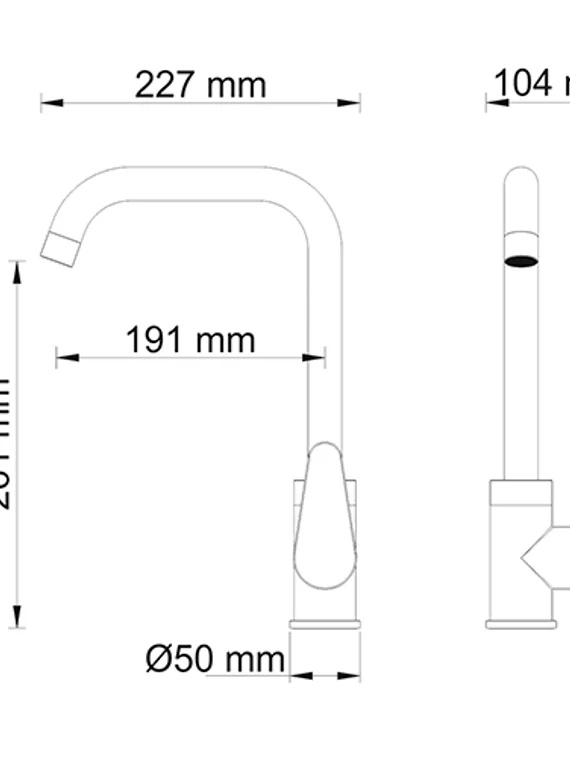 Смеситель для кухни черный Alz 2880-Bl