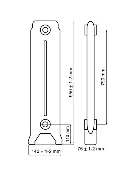 Чугунный радиатор HeatWave Azalia 950
