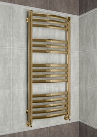 Palermo Bronze  - бронзовый дизайн полотенцесушитель с выгнутыми вперед горизонталями.