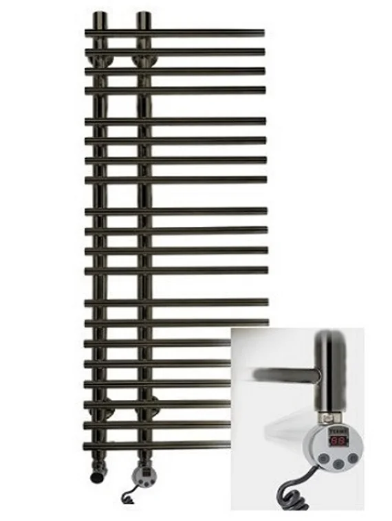 Astra Black-черный полотенцесушитель с перекладинами внахлест.