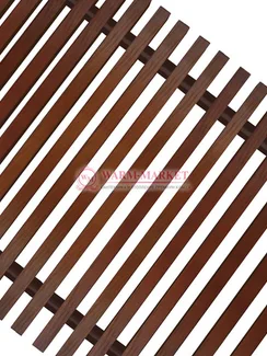 Решетка для внутрипольного конвектора Techno поперечная деревянная шириной 270 мм, цвет темное дерево