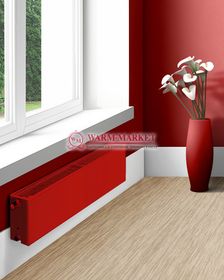 Dia Norm Plan Compact FC 11, высотой 300 мм - гладкий панельный радиатор с боковым подключением красного цвета