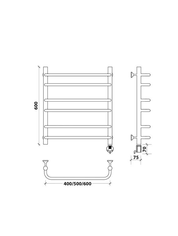 Электрический полотенцесушитель Secado Мерида 2 из нержавеющей стали